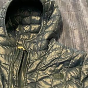 Long Thermoball Hooded Jacket. Runs small.
